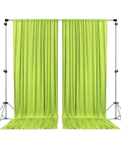 lot 49936 image: 10 feet x 10 feet Light Green Polyester Backdrop Drapes Curtains Panels with Rod Pockets - Wedding Ceremony Party Home Window Decorations, 5FT x 10FT