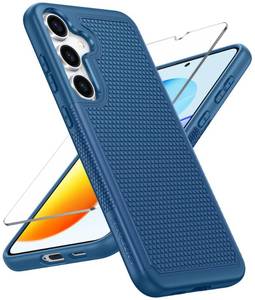 lot 49945 image: FNTCASE for Samsung Galaxy S25 Case Dual Layer Heavy Duty Cell Phone Protective Cover Shockproof Rugged with Non-Slip Textured - Military Drop Protection Bumper Tough - 2025, 6.2 inch (Blue)