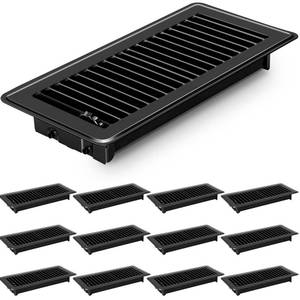 lot 49968 image: 12 PCS Floor Register 4x10 Inch, Floor Vent Covers 4x10, Air Vent Covers for Home Floor Wall Ceiling, Metal Register Vent Cover, Rust Proof Registers, Grilles & Vents (12, Black, 4x10 Inch)