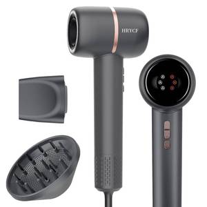 lot 49983 image: Hair Dryer, 160000RPM Fast Drying Blow Dryer, 500 Millions Negative Ionic High Speed Hair Dryer Professional Care Blow Dryer, Thermo-Control Low Noise with Magnetic Nozzle & Diffuser, Gray