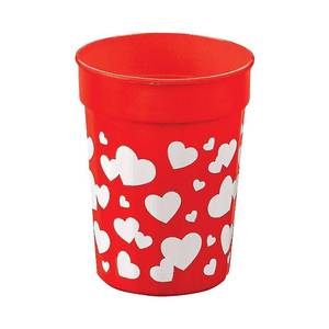 lot 49991 image: Fun Express Plastic Valentine Heart Tumblers (1 Dozen) Valentines Day Party Supplies, Favor Cups, Red Plastic Cups