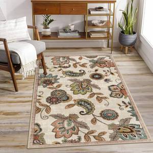 lot 50006 image: Morebes Washable Floral 3x5 Area Rug, Paisley Rug for Entryway Non Slip, Soft Vintage Accent Dorm Rug Indoor Floor Carpet for Bathroom Entry Nursery Entrance Coffee Table RV, Beige