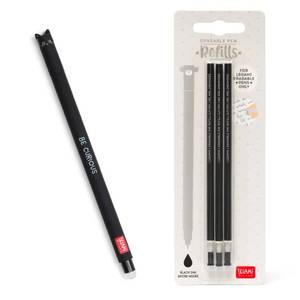 lot 50010 image: LEGAMI - Erasable Gel Pen, Ball on the End to Remove Ink without Consuming the Paper - Black Thermal Sensitive Ink, Tip Diameter 0.7 mm - Cats Theme