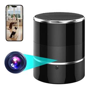 lot 50012 image: Security WiFi Camera in Bluetooth Speaker with 240° Viewing Angle, Wireless Security Cameras, Nanny Cams Phone App, Hd 1080P,Motion Activated for Home Offices Store (2.4G 5G) - Retail $89.99