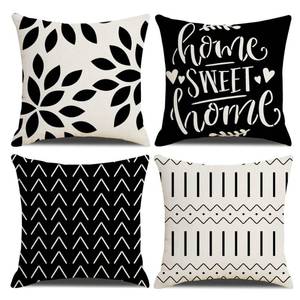 lot 50020 image: Throw Pillow Covers 18x18 Inch, Pillow Covers 18x18,Squar Pillow Covers Set of 4 Boho Modern Farmhouse Neutral Decorative Pillowcases Linen Cushion Case for Couch, Bed, Home Decor