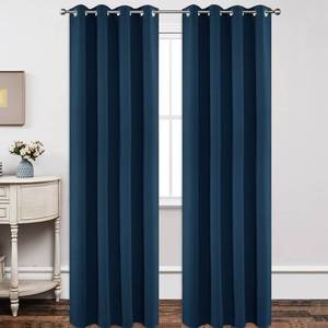 lot 50024 image: Joydeco Blackout Curtains 108 Inch Length 2 Panels Set, Thermal Insulated Long Curtains& Drapes 2 Burg, Room Darkening Grommet Drapes for Living Room Bedroom Window (W52 x L108 Inch, Navy Blue)
