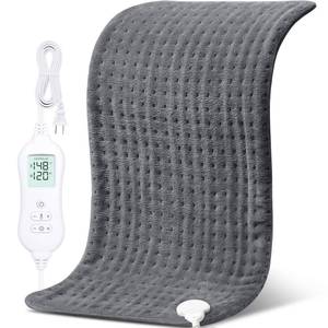 lot 50028 image: NOWWISH Heating Pad for Back Pain & Cramps Relief, Moist Heat Pad for Neck & Shoulder, Auto Shut Off, Machine Washable, Gifts for Women, 17x33 Gray