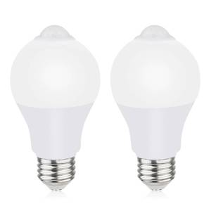 lot 50034 image: Motion Sensor Light Bulbs for Outdoor Indoor, 9W A19 Motion Detector Led Bulb, 60 Watt Equivalent, E26 800lm 5000K Daylight, Dusk to Dawn Motion Activated Security Lights for outside, Inside (2 Pack)