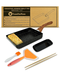 lot 50037 image: Tamagoyaki Pan - Japanese Nonstick Egg Cookware, Rectangle Frying Pan for Omelettes &amp Rolls - Kitchen Accessories (Without Lid)