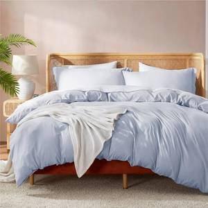 lot 50039 image: Nestl Ice Blue Duvet Cover Queen Size - Soft Double Brushed Queen Duvet Cover Set, 3 Piece, with Button Closure, 1 Duvet Cover 90x90 inches and 2 Pillow Shams