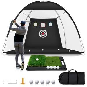 lot 50043 image: Golf Net 10x7ft Golf Practice Net with Heavy Base Dual-Turf Golf Mat, All-in-One Mult-Target Golf Hitting Net, Golf Chipping Training Nets for Backyard Driving, Gifts for MenDadHusbandBoyfriend