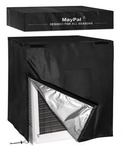 lot 50058 image: Central Air Conditioner Cover for Outside Units, 2-in-1 Waterproof Full AC Cover with Ventilated Mesh and Detachable Top Design, Seasons AC Unit Protection cover(28L28W32H)