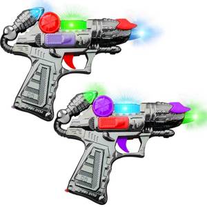 lot 50061 image: ArtCreativity Ranger Hand-Gun Toy Set with Flashing Lights & Sounds, 2 Cool Futuristic Handguns, Pretend Play, Great Party Favor, Gift for Boys and Girls, Batteries Included- Colors May Vary