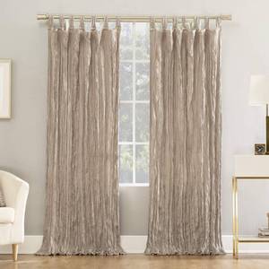 lot 50085 image: No. 918 Odelia Distressed Velvet Semi-Sheer Tab Top Curtain Panel, 50 x 63, Stone