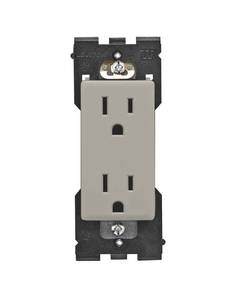 lot 50092 image: Leviton RER15-WS Renu Tamper-Resistant Outlet, 15-Amp, 125VAC, Wood Smoke
