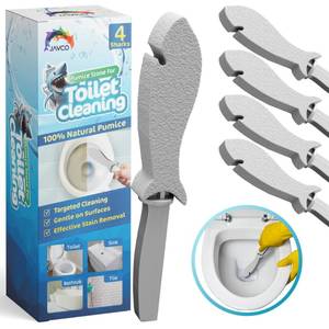 lot 50094 image: 4 Pack Pumice Stone for Toilet Cleaning  Toilet Pumice Stone with Handle  Pumice for Cleaning  Pumice for Toilet Bowl Cleaning