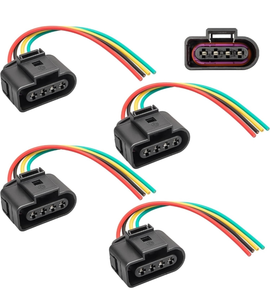 lot 50117 image: Anina 4PCS Ignition Coil Connector 4Pin Harness Wiring Plug Pigtail Compatible with Volkswagen VW & Audi 1.8T, 2.0T, 2.5L, 3.2L, 4.2L
