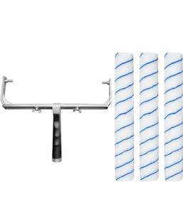 lot 50121 image: 4PC 18 Inch Paint Roller Frame Set - 1PC 12-18 Adjustable Paint Roller Frame, 3PC Microfiber Paint Roller Sleeves,Large Paint Roller for Walls,Ceiling,Floors,Indoor,Outdoor Use