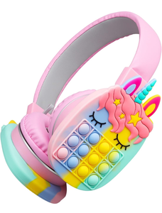 lot 50123 image: WESADN Bluetooth Headphones Wireless for Girls Women Men Fidget Bubbles Cute Wireless Gaming Headset Over Ear Build in Microphone for Smartphone Tablet PC, Pink