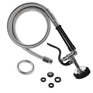lot 1835 image: Commercial Sink Sprayer Valve with 45 Pre Rinse Hose, Pre Rinse Sprayer with Flexible Stainless Steel Hose Assembly for Commercial Kitchen Faucets, Black