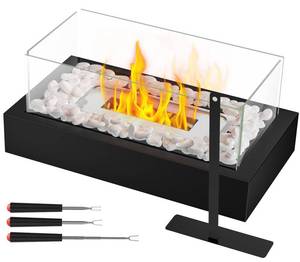 lot 1856 image: Tabletop Fire Pit, Portable Smores Maker Kit IndoorOutdoor Mini Small Fireplace Table Top Decor Home Patio Gifts for Women Mom Housewarming Christmas Birthday White Elephant Gift