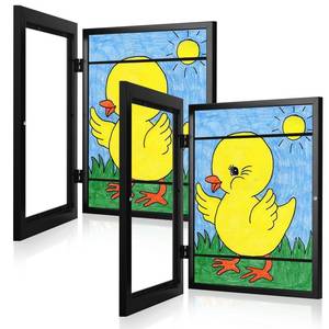 lot 1876 image: 2-Pack Kids Frames, 8.5x11 Front Opening Kids Artwork Frames Changeable, Black Artwork Display Storage Frame for Wall, Holds 50 Pcs, for 3D Picture, Crafts, Children Drawing, Hanging Art, Portfolio