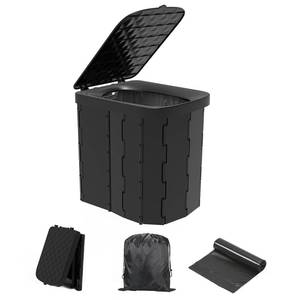 lot 1891 image: Hapoon XL Portable Folding Camping Toilet - Travel Potty for Adults, 12 Toilet Bags, 12 Pack Liquid Waste Gel, Black