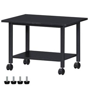 lot 1897 image: Lerliuo Under Desk Printer Stand, 2-Tier Industrial Mobile Printer Table with Storage Shelf and Steel Frame, Rolling Printer Cart Holder with Lockable Wheels for Home, Office (Black)