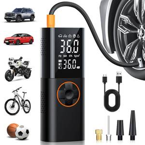 lot 2030 image: ZGZUXO Tire Inflator Portable Air Compressor - 150PSI Fast Cordless Air Pump for Car Tires, Bike Tire Pump with Digital Pressure Gauge, LED Light for Cars, Bicycles, Balls and More