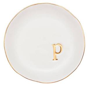 lot 2044 image: COLLECTIVE HOME - Ceramic Jewelry Tray, Decorative Trinket Dish for Rings Earrings Necklaces Bracelet Watch Keys, Birthday Mothers Day for Women, 4.75, White Surface (P)