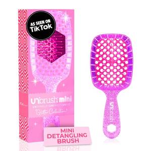 lot 2047 image: FHI Heat UNbrush Mini Detangler Brush for Pain-Free Brushing on All Wet or Dry Hair Types �� Durable Duoflex Anti-Static Bristles, Lightweight Handle, Vented Mini Hair Brush, Rose Quartz Pink