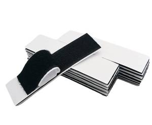 lot 2049 image: JEWOSTER 16 Sets 1x4 Inch Hook and Loop Strips with Adhesive - Double Sided Tape Heavy Duty for Wall Crafts - Sticky Back Fastener Mounting Tape for Home or Office Use,Indoor & Outdoor Use,Black