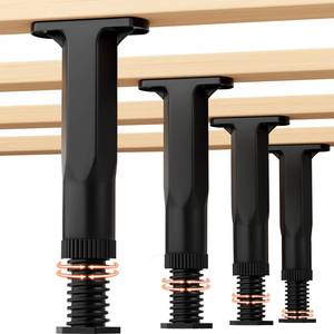 lot 2112 image: FafdBinm 4PC Bed Frame Support Legs Stabilizer Replacement Universal Slat Reinforcement 7.6-14.5 inch Black