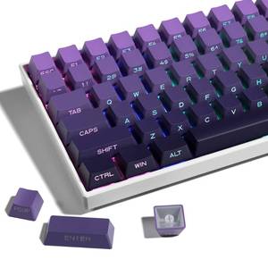 lot 2121 image: XVX Side Print Keycaps, Shine Through Double Shot PBT Keycaps, Custom Key caps 60 65 75 100 Percent, Gradient Purple 136 Keys Set, OEM Profile, Minimalist Style for Cherry Gateron MX Switches Keyboard
