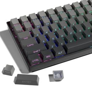 lot 2127 image: XVX PBT Keycaps - Side Printed Keycaps 60 65 75 100 Percent, Double Shot Shine Through Custom Key caps, Gradient Gray 136 Keys Set, OEM Profile, Minimalist Style for Cherry Gateron MX Switche Keyboard