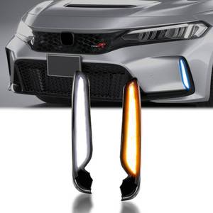 lot 2162 image: Fancemot LED Front Bumper Fog Lights White Daytime Running Lights (DRL) Amber Turn Signal Lights Blue Low Beam Lights Compatible with 2023-2025 Honda Civic Type R