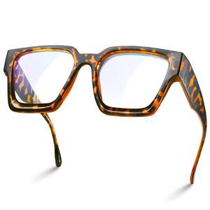 lot 2163 image: livho Oversized up to 99% Blue Light Blocking Glasses for Woman - Rectangle Fashion Glasses for Computer, Chic Preppy Frame - Anti Eyestrain