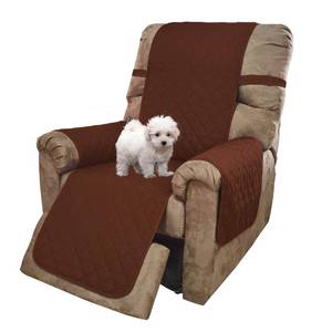 lot 2169 image: U-NICE HOME Recliner Chair Covers Reversible Chair Cover Pet Covers for Dogs with Elastic Straps Water Resistant Diamond Quilted (28Recliner Oversized, BrownBeige)