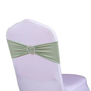 lot 2173 image: WENSINL Pack of 50 Spandex Sage Green Chair Sashes for Wedding Elastic Lycra Chair Bands with Buckle Slider, Spandex Chair Bows for Party, Without White Chair Covers (Sage Green)