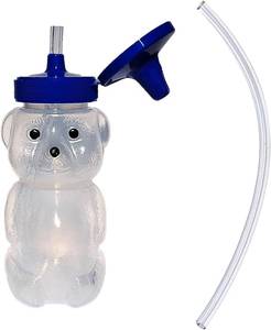lot 2181 image: TalkTools Honey Bear Straw Cup, Dishwasher Safe Baby Drinking Bottle, Premium Food-Grade Material, Honeybear Sippy Cup for Ages 4 Months, Trainer for Babies, Kids and Toddlers (Single 5oz)