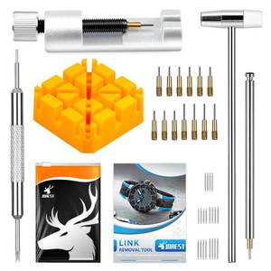lot 2195 image: JOREST Watch Link Removal Tool, Watch Band Tool Kit, Repair Kit for Watch Bracelet Adjustment and Replacement and Resizing, With User Manual, Watch Link Remover, 20PCS Spring Bars, 13PCS Spare Needle