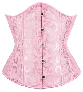 lot 2229 image: Alivila.Y Fashion Womens Vintage Brocade Underbust Boned Corset Waist Trainer 2686-Pink-L