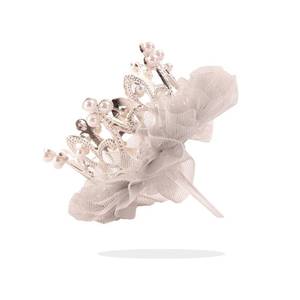 lot 2234 image: Nishine Vintage Crown Cake Topper Mini Baby Princess Mesh Crown Tiara for Birthday Party Decor (Silver)