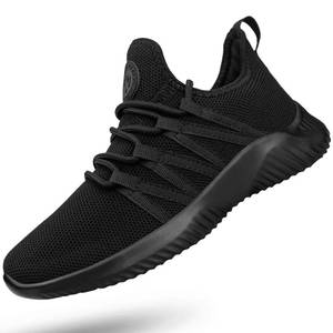 lot 2243 image: Feethit Womens Slip On Running Shoes Non Slip Walking Shoes Lightweight Gym Workout Shoes Breathable Fashion Sneakers All Black Size 8
