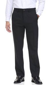 lot 2246 image: Soojun Mens Classic Fit Flex Waist Flat Front Dress Pant, Black, 32W x 30L
