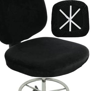 lot 2264 image: BUYUE Task Office Chair Seat Cover, Super Soft Velvet Student Dorm Computer Chair Stretch Washable Dustproof Slipcover Protectors (Seat Cover Only, Black)