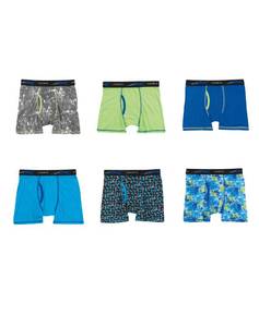 lot 2272 image: Hanes Boys X-Temp Boxer Briefs, Moisture Wicking Breathable Underwear, Tagless, Assorted 6 Pack, Medium