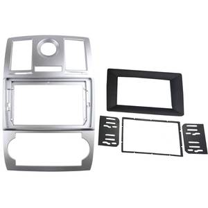 lot 2276 image: DKMUS Radio Stereo Bezel for Chrysler 300C 2005-2007 Dash Installation Mount Trim Kit Fits 9 and Double Din