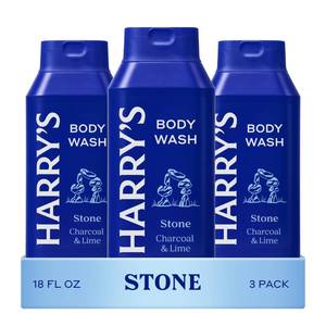 lot 2279 image: Harrys Mens Body Wash - Stone - (3 Pack) 18 fl oz - Shower Gel for Men - No Parabens, Sulfates, or Dyes
