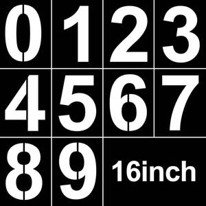 lot 2287 image: 16 Inch Large Number Stencils - Reusable Plastic Digital Stencils for Cake, Address, Painting